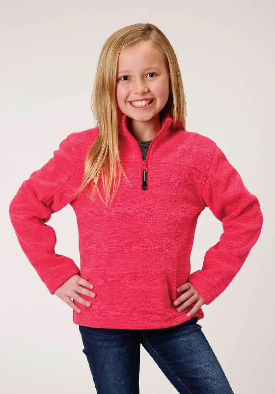 Elegant Comfort Roper Girls Neon Pink Polyester Micro Fleece Jacket