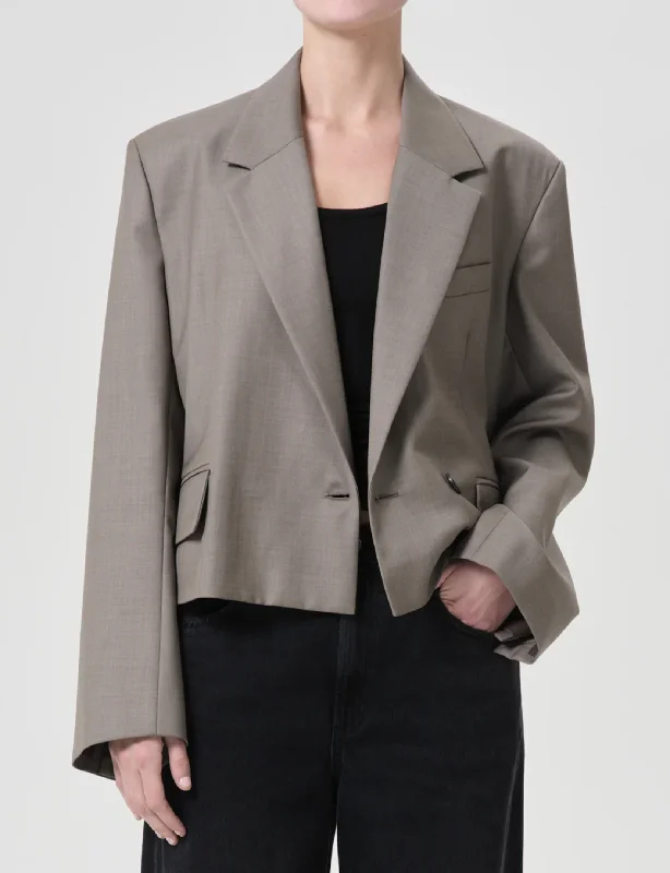 Exclusive Customization Callie Cropped Blazer, Khaki