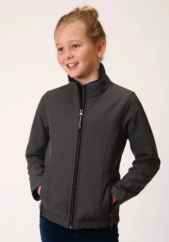 Outdoor Trend Roper Girls Grey Polyester Softshell Technical Jacket