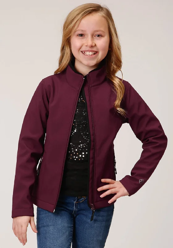 Classic Style Roper Girls Kids Wine Polyester Softshell Jacket