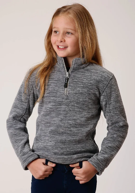 Eye-catching Personality Roper Girls Grey Polyester Western Fleece Jacket