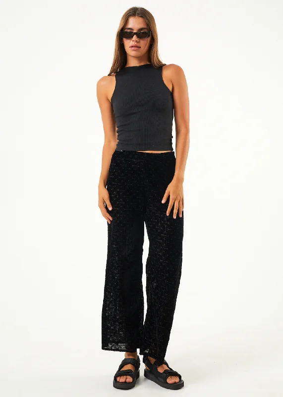 Stunning Fashion AFENDS Womens Echo - Sheer Pants - Black