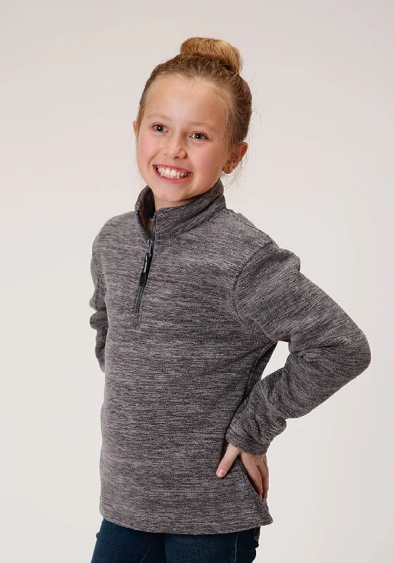 All-Day Comfort Roper Girls Grey Polyester Micro Fleece Jacket