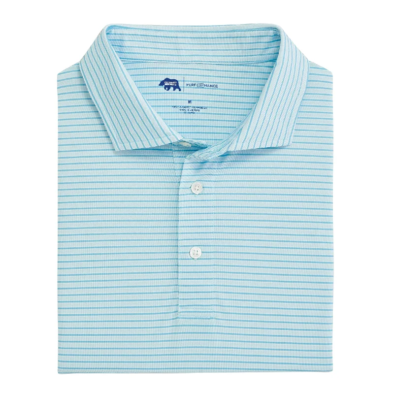Soft Style Trophy Stripe Performance Pique - Delicate Blue