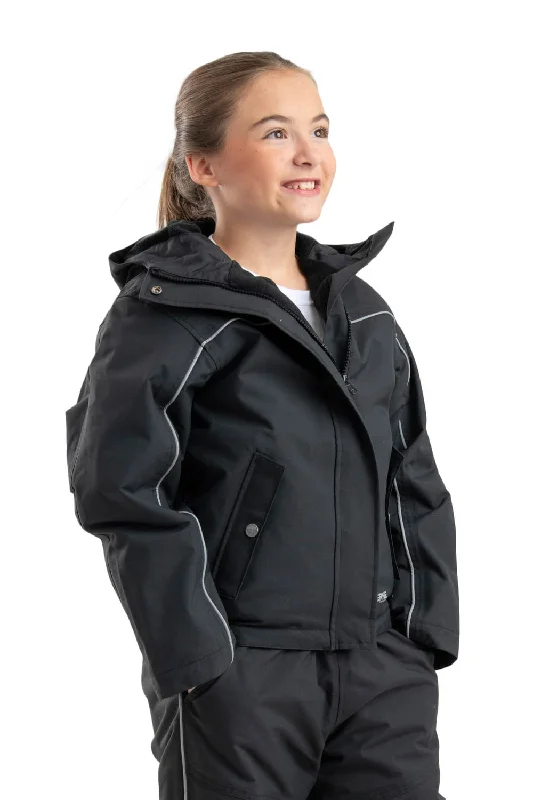 Must-have For Fashion Berne Black 100% Nylon Youth Splash Insulated Jacket