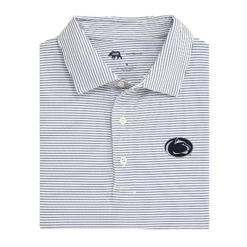 College Style Birdie Stripe Penn State Performance Polo - True Navy
