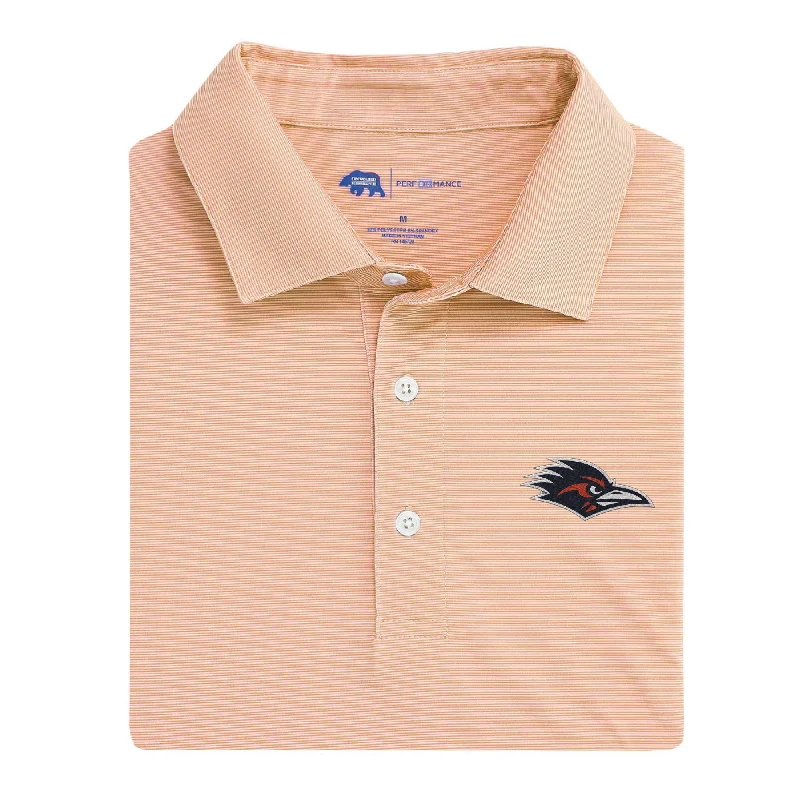 Romantic And Fresh Hairline Stripe UTSA Performance Polo - Orange