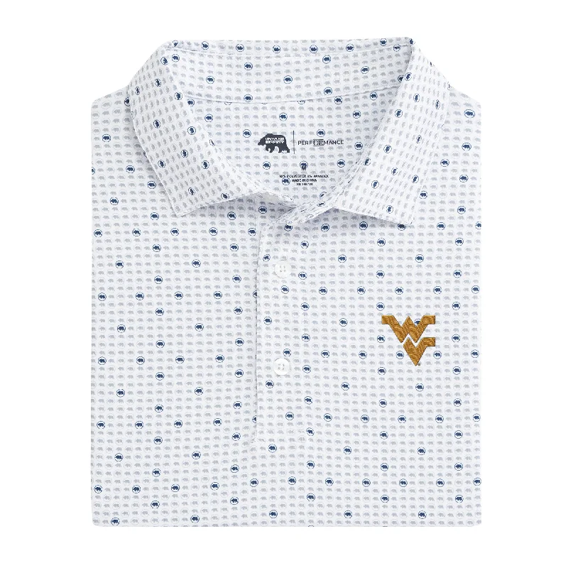 Soft And Comfortable West Virginia Tour Logo Printed Performance Polo