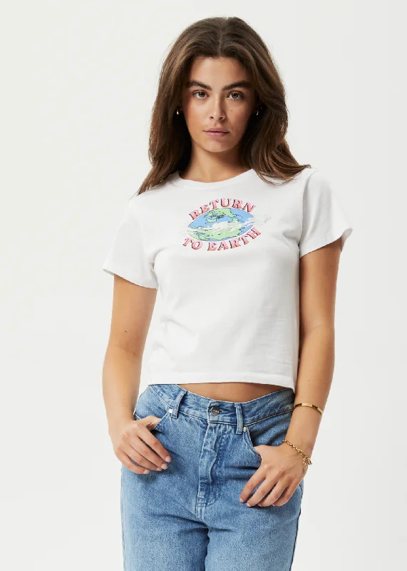 Soft Fabrics AFENDS Womens Return To Earth - Baby T-Shirt - White