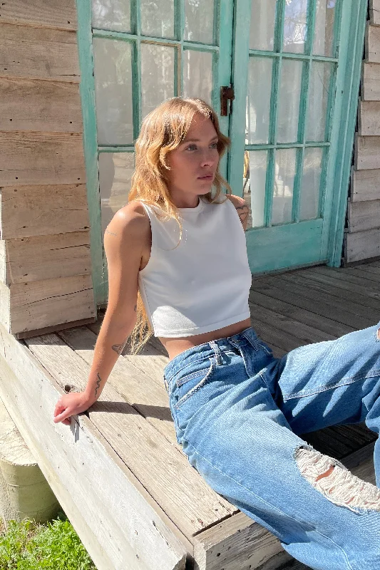Trendy And Casual HIGH NECK CROPPED TANK