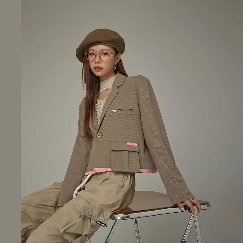 Skirt style Color Point Pocket Jacket