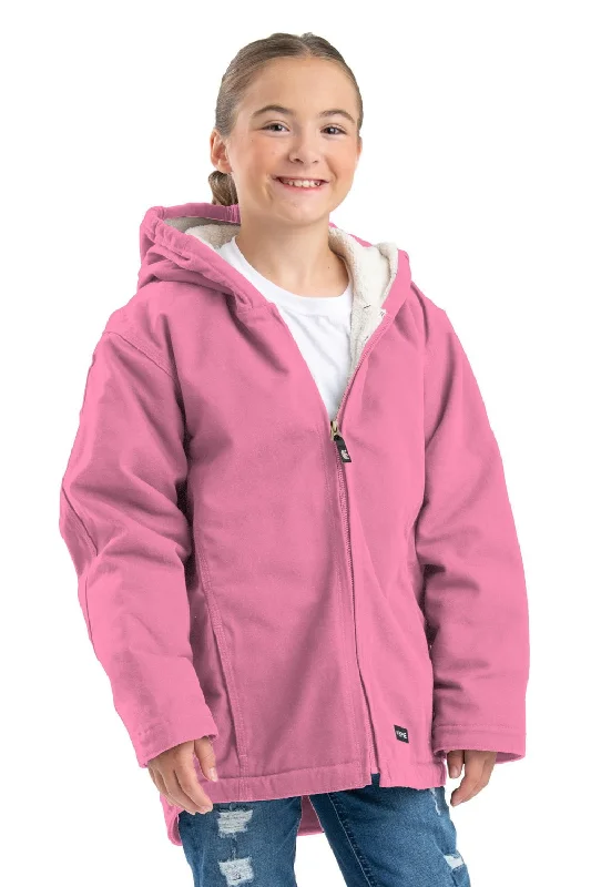 Personal Charm Berne Desert Rose 100% Cotton Girls Sherpa-Lined Softstone Hooded Jacket