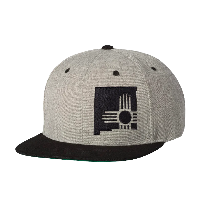 Minimal Style State Zia Flatbill Hat Heather Black