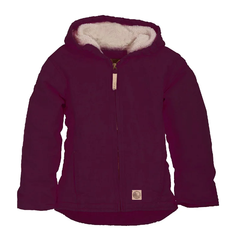 Effortless Comfort Berne Girls Plum 100% Cotton Toddler Hooded Coat