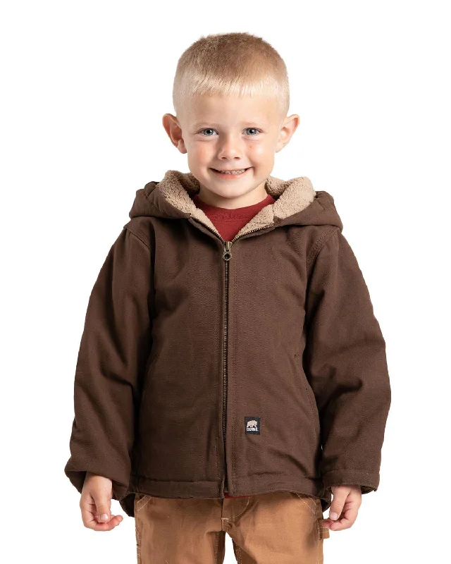 Comfortable And Versatile Berne Toddler Unisex Sherpa-Lined Softstone Hooded Bark 100% Cotton Jacket