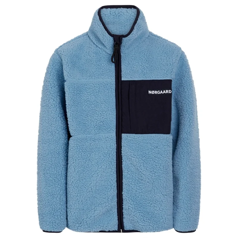 British Style Mads Nørgaard Teddy Fleece Jeffo Jacket Faded Denim