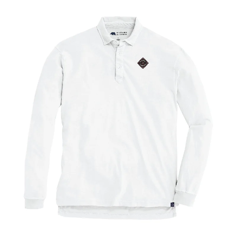 Fashionable and casual 1980 National Championship Perry Long Sleeve Polo - White