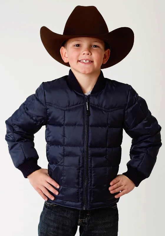 Warm And Comfortable Roper Insulated Boys Navy Polyester Rangegear Jacket