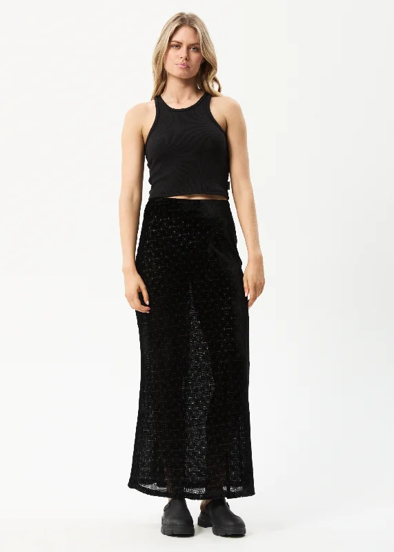 Elegant Style AFENDS Womens Echo - Sheer Maxi Skirt - Black
