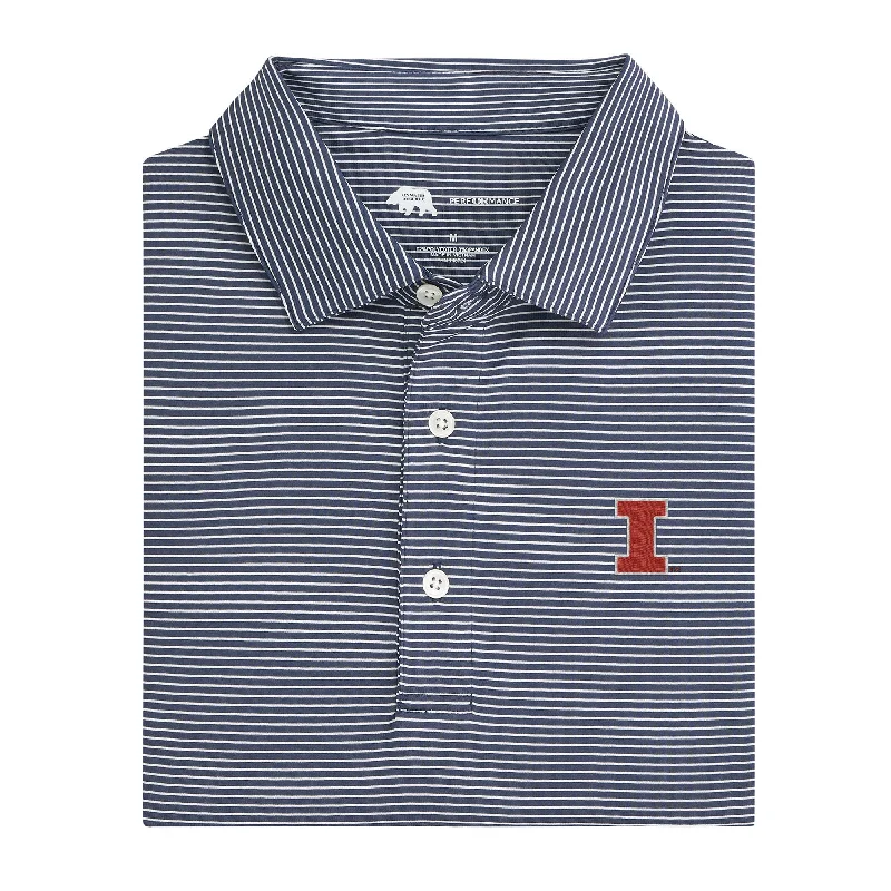 Elegant and noble Birdie Stripe Illinois Printed Performance Polo