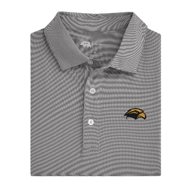 British casual Hairline Stripe Southern Miss Performance Polo