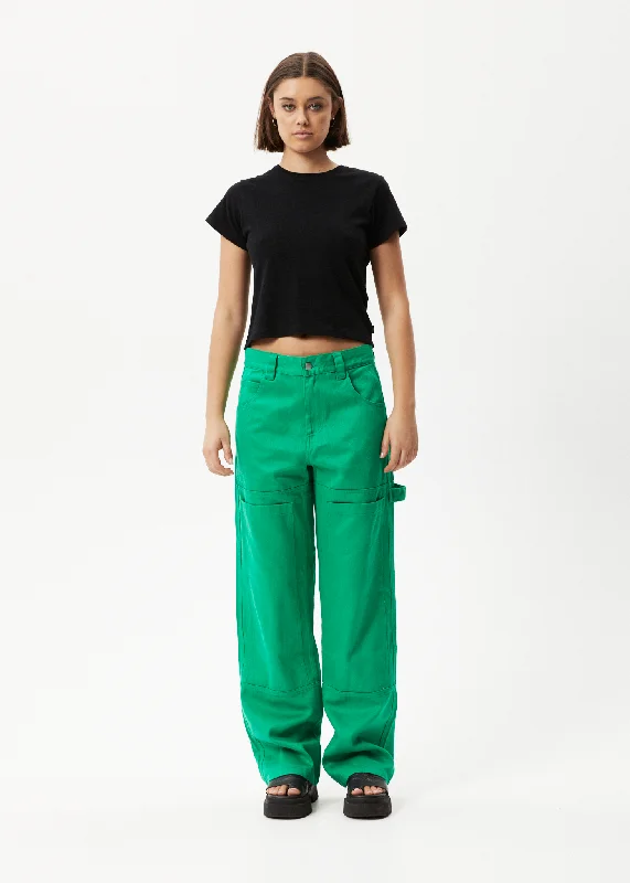 Elegant Tailoring AFENDS Womens Sleepy Hollow Moss - Twill Carpenter Pants - Forest