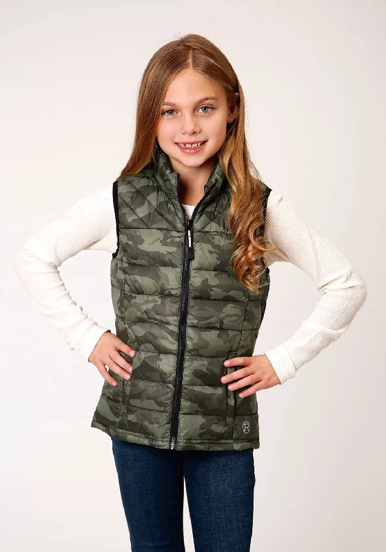 Wearable At Home Or Out Roper Girls Black Nylon Parachute Insulated Vest