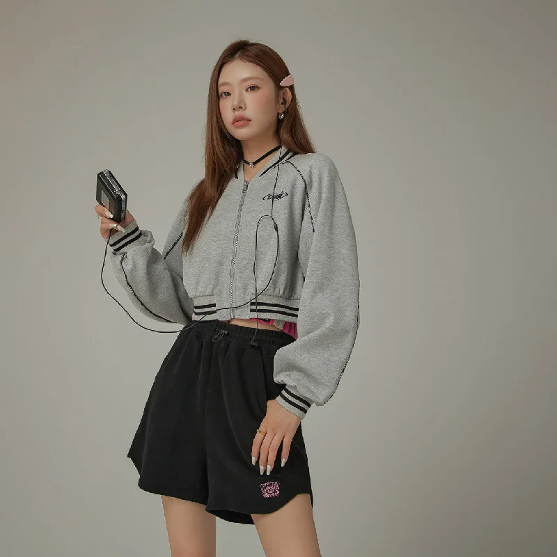 Modern Tailoring Varsity Color Sporty Cropped Jacket