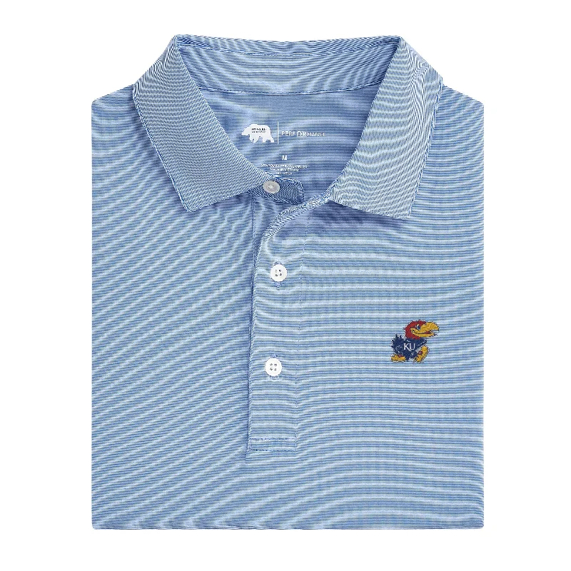 Bottom And Versatile Hairline Stripe Kansas Performance Polo