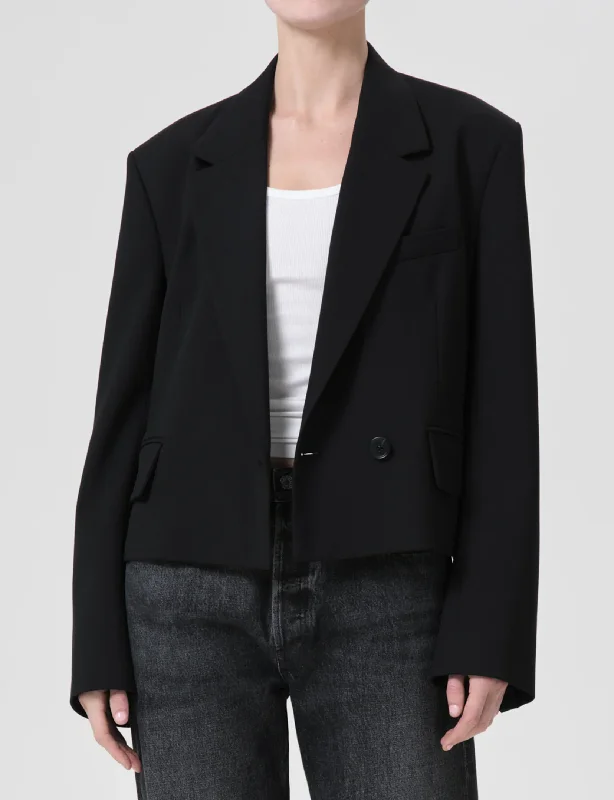 Double-sided Wear Callie Cropped Blazer, Black