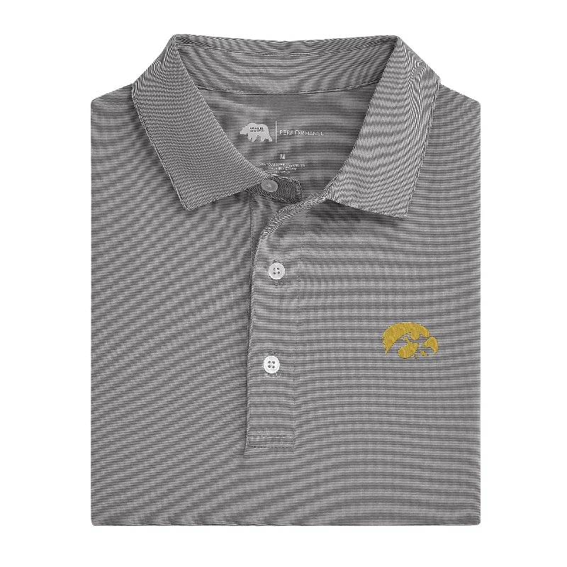 Luxury Customization Hairline Stripe Iowa Performance Polo