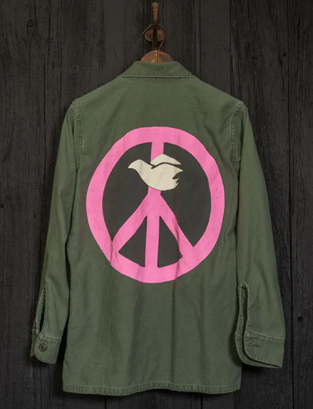 Cozy Fit Vote For Peace Jacket, Army Fade