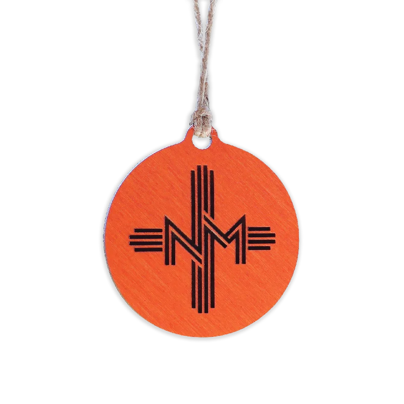 Lively And Youthful Sunset Orange Zia Wood Ornament