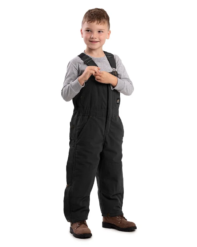 Breezy Style Berne Youth Boys Softstone Insulated Black 100% Cotton Bib Overall