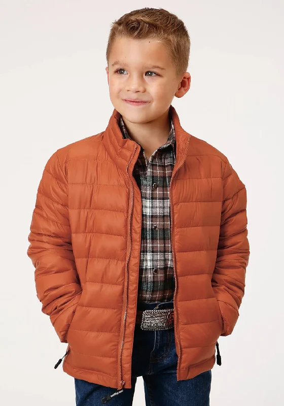 Sports Trend Roper Boys Kids Rust Nylon Crushable Poly Filled Jacket