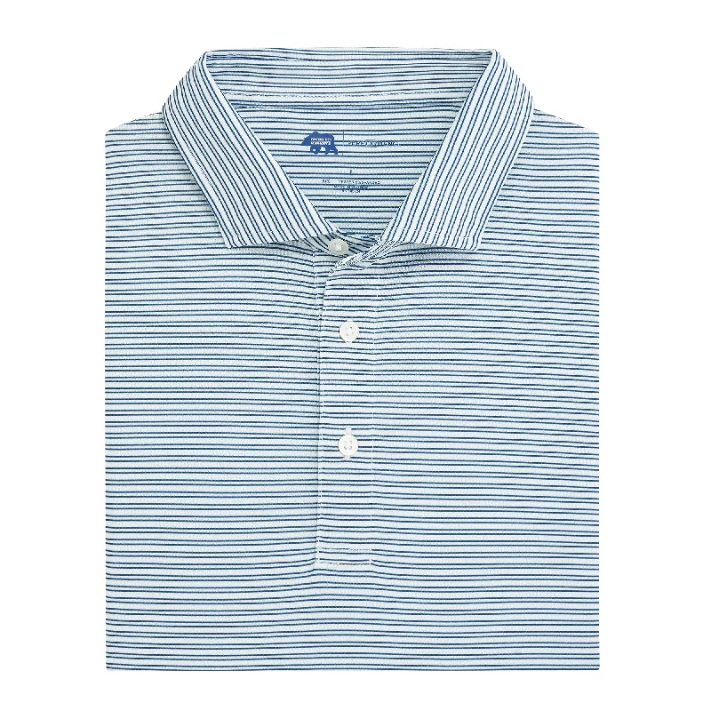 Easy Style Pairing Stripe Performance Pique Polo - Naval Academy