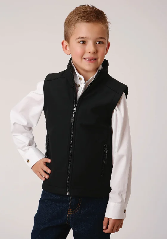 Free and comfortable Roper Technical Boys Kids Black Polyester Softshell Vest