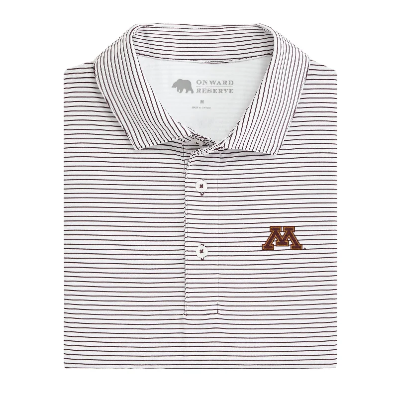 European Plan Birdie Stripe Minnesota Performance Polo - Maroon