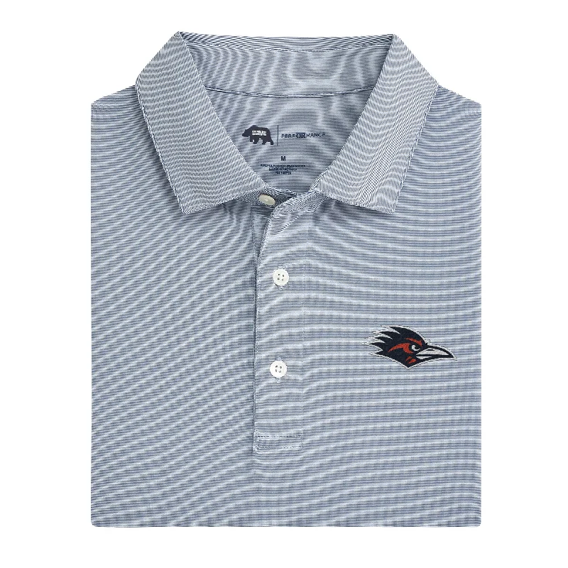 Simple Style Hairline Stripe UTSA Performance Polo - True Navy