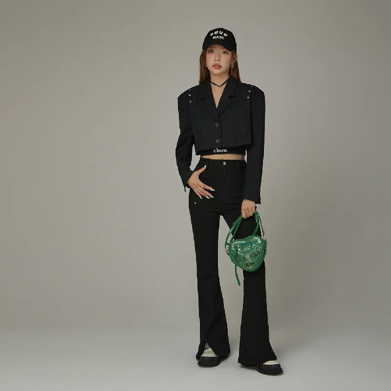 Elegant And Lazy Crop Boxy Jacket