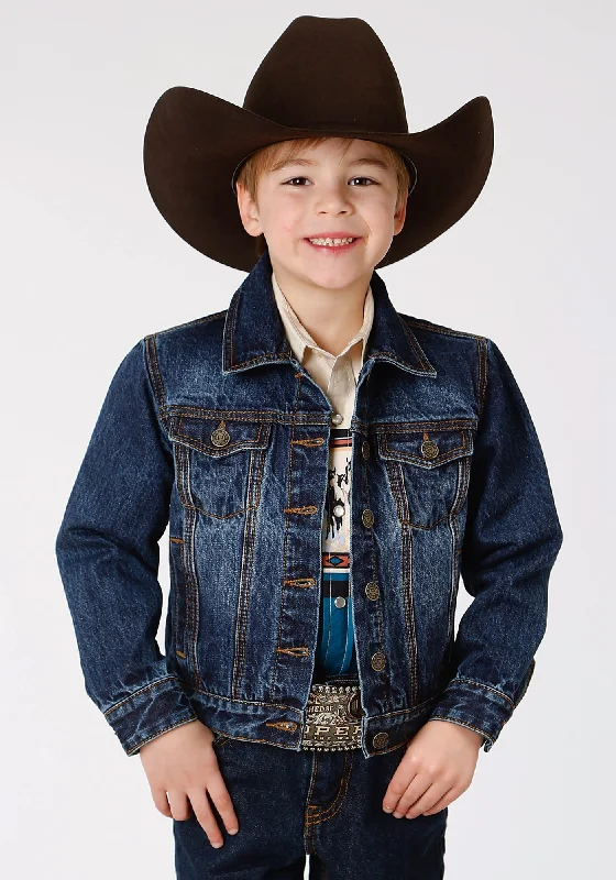 End Of The Year Roper Boys Kids Blue 100% Cotton Unlined Jacket