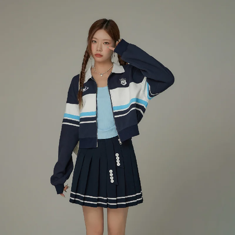 Sweet Breath Logo Sporty Zip-Up Boxy Jacket