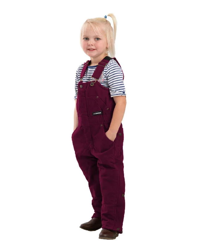 Artistic Temperament Berne Apparel Girls Softstone Insulated Plum 100% Cotton Bib Overall