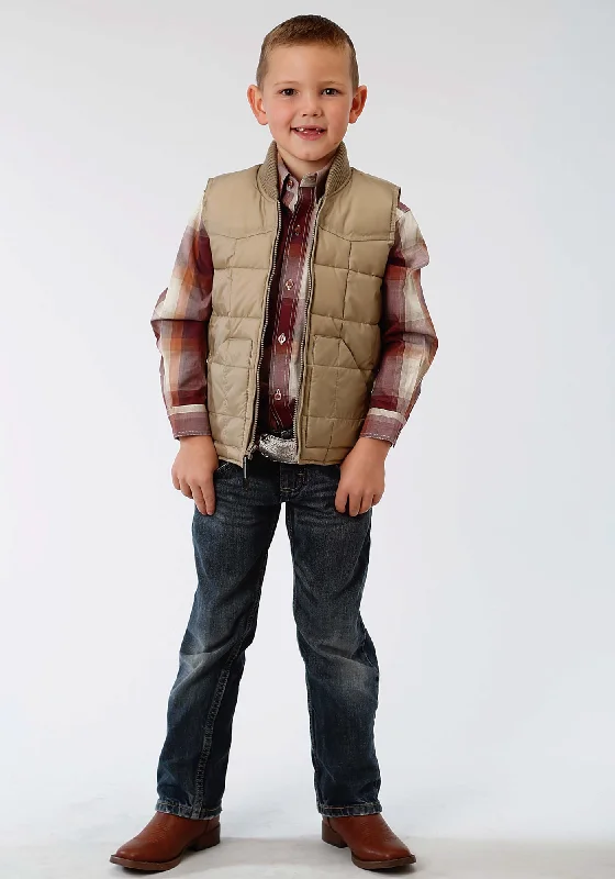 Boutique style Roper Rangegear Boys Kids Brown Polyester Insulated Vest