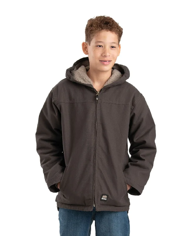 Comfortable And Casual Berne Apparel Unisex Sherpa-Lined Softstone Olive Duck 100% Cotton Jacket
