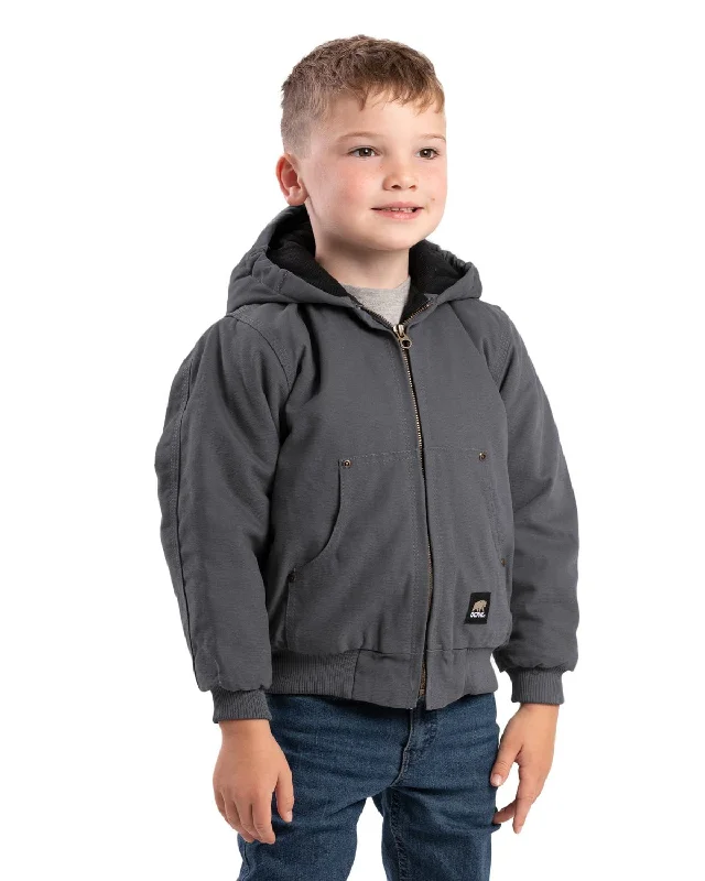 Floral Prints Berne Youth Unisex Softstone Duck Hooded Titanium 100% Cotton Jacket