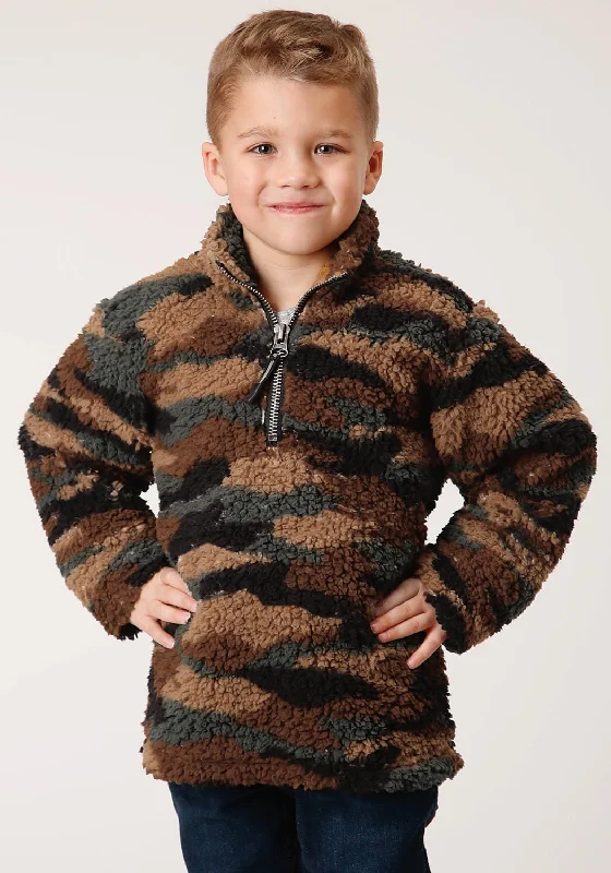Fashion And Simplicity Roper Boys Kids Camo Polyester Polar Fleece Jacket