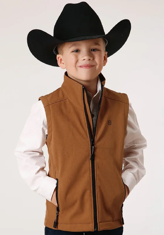 Classic style Roper Boys Kids Caramel Polyester Softshell Vest
