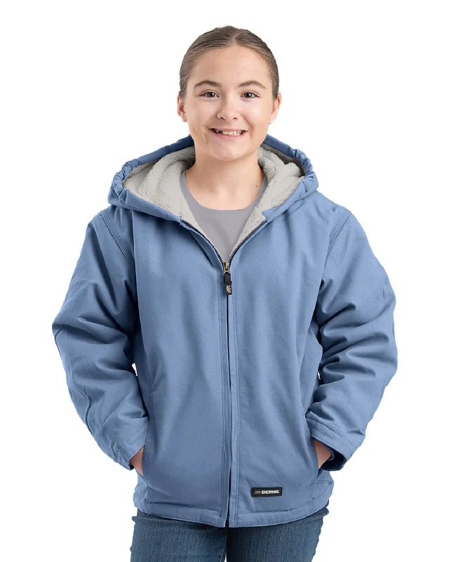 Sports Fashion Berne Apparel Unisex Sherpa-Lined Softstone Steel Blue 100% Cotton Jacket