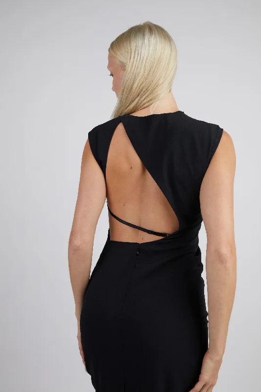 Classic Retro MAXI DRESS WITH OPEN BACK